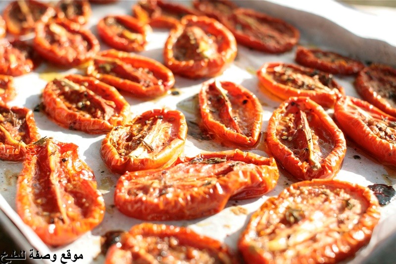 وصفة الطماطم المجففه بالفرن - oven dried tomatoes مكتوبة بالصور